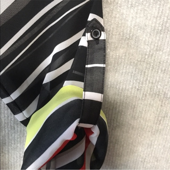 TOP ANA 1/4 TAB FRONT ROLL TAB SLEEVES STRIPES red white blue black yellow PS - Picture 8 of 11